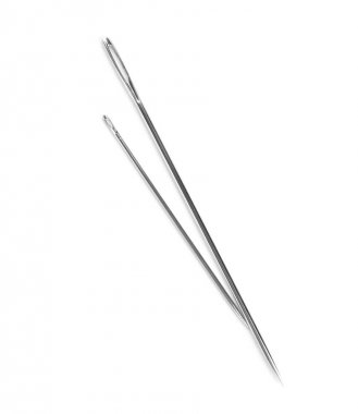 Beyaz arka plan üzerinde Dikiş iğneler