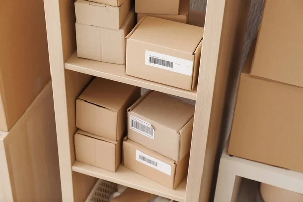 Parcels Ready Shipment Customer Indoors — Stock Photo, Image