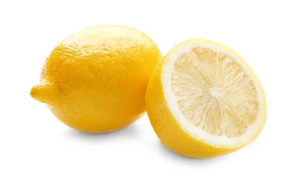 Fresh Ripe Lemons White Background — Stock Photo, Image
