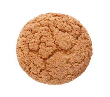 Delicious oatmeal cookie on white background clipart