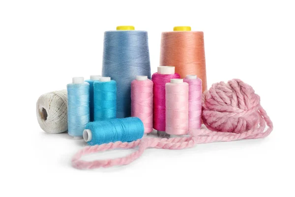 Set Colorful Threads White Background — Stock Photo, Image