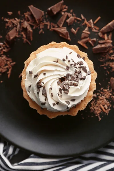 Plate Tasty Tartlet Closeup — Stock Photo, Image