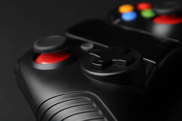 Videospiel Controller Auf Dunklem Hintergrund Nahaufnahme — Stockfoto