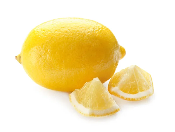 Beyaz Arka Planda Taze Limon — Stok fotoğraf