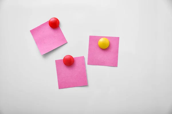 Blank Notes Magnets Refrigerator Door — Stock Photo, Image