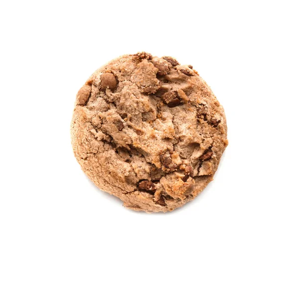 Lahodné Ovesné Vločky Cookie Čokoládovými Kousky Bílém Pozadí — Stock fotografie