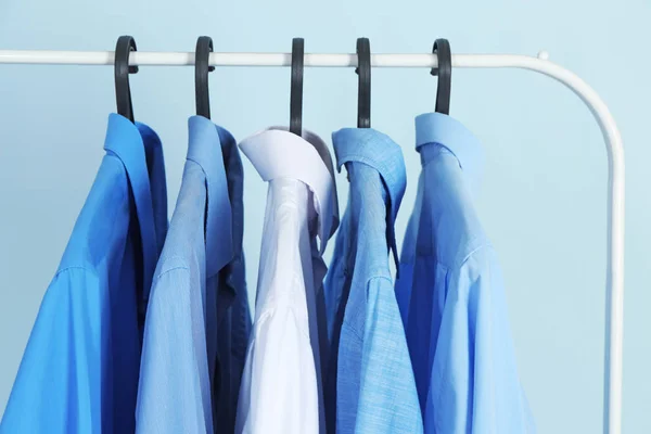 Clean Shirts Hanging Rack Laundry — Stock Photo, Image