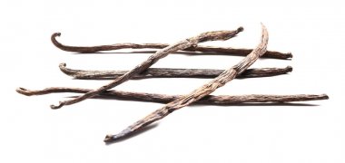 Vanilya çubukları beyaz izole