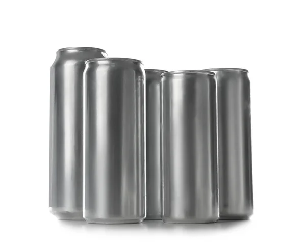 Latas Aisladas Blanco — Foto de Stock