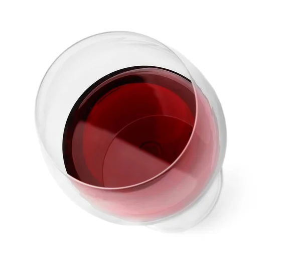 Bicchiere Con Vino Rosso Isolato Bianco — Foto Stock