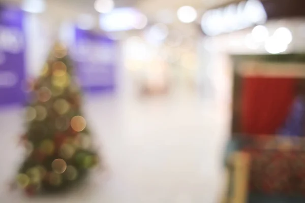 Vue Floue Sur Arbre Noël Dans Centre Commercial Concept Journée — Photo