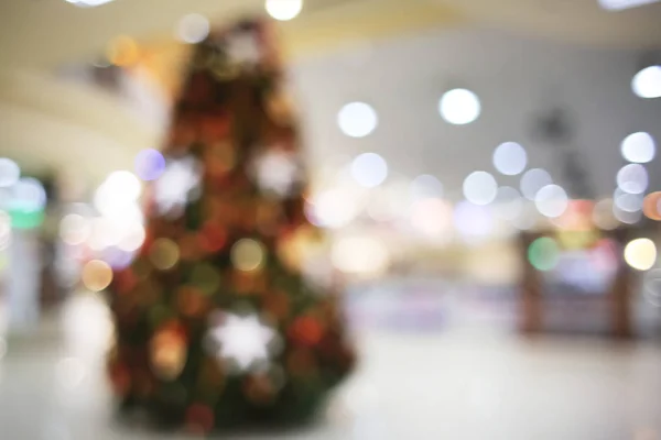 Vue Floue Sur Arbre Noël Dans Centre Commercial Concept Journée — Photo