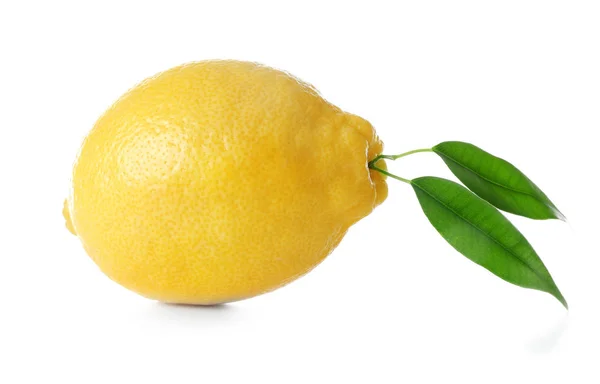 Ripe lemon on white background — Stock Photo, Image