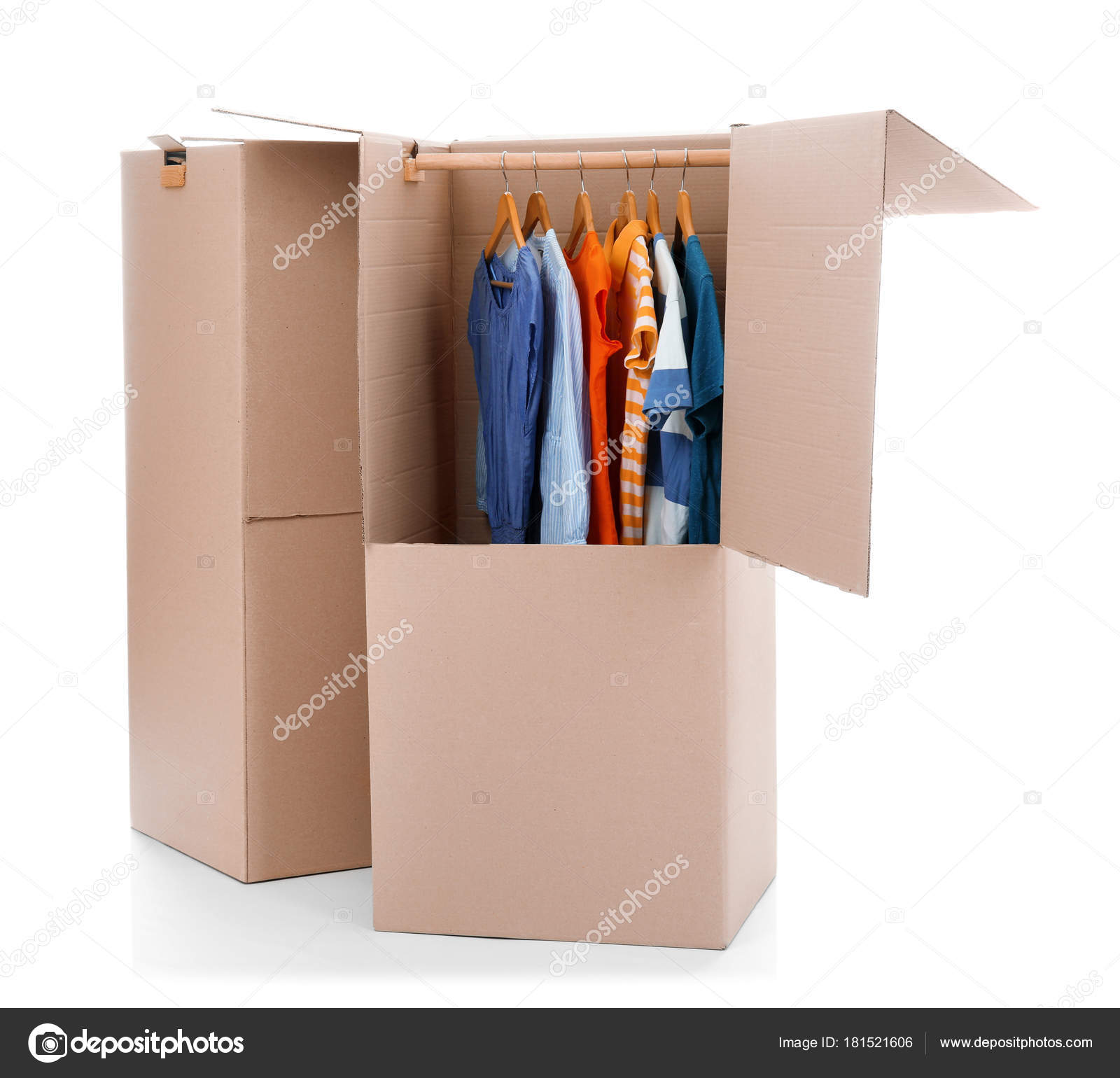 Wardrobe Boxes On White Background Stock Photo C Belchonock