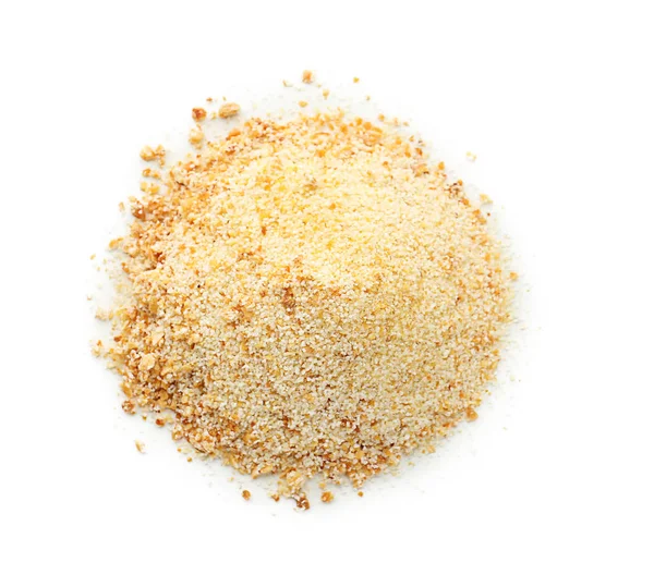 Alho seco granulado sobre fundo branco — Fotografia de Stock