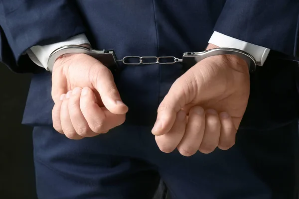 Businessman in handcuffs, closeup — Stock Photo, Image