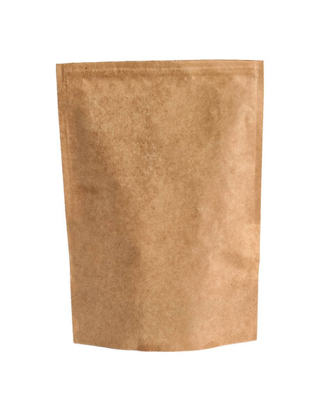 Ziploc paper bag on white background. Mockup for design