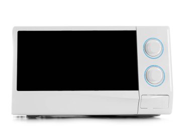 Beyaz arkaplanda mikrodalga fırın