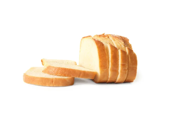 Sneetjes Brood Voor Het Roosteren Witte Achtergrond — Stockfoto