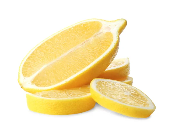 Lemon slices on white background — Stock Photo, Image