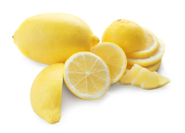 Fresh Ripe Lemons White Background — Stock Photo, Image