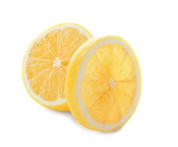 Skär Citron Vit Bakgrund — Stockfoto