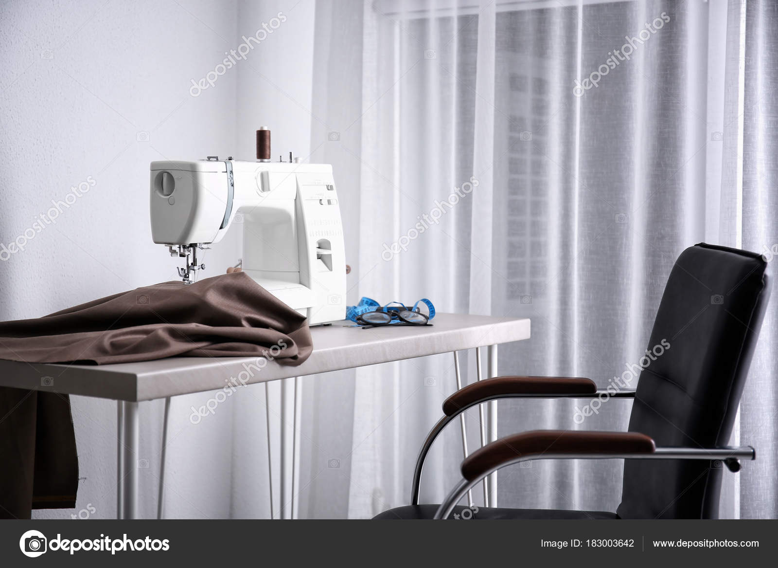 Tailor Work Modern Sewing Machine Stock Photo Belchonock Tailor Work Modern Sewing Machine Stock Photo
