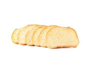 Beyaz arka plan üzerinde kızartma için ekmek dilimleri