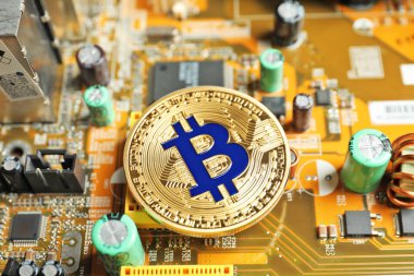 Pc anakart üzerinde altın bitcoin