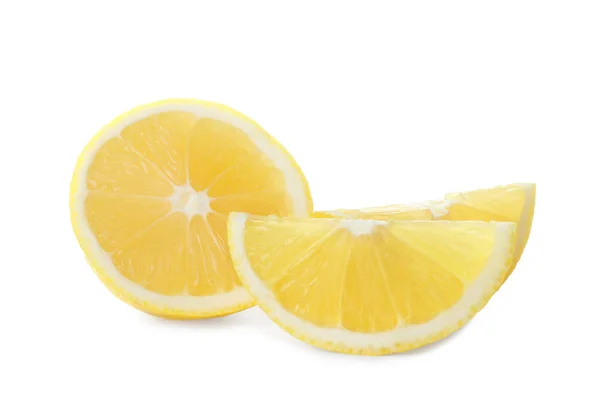 Tagliare Limone Sfondo Bianco — Foto Stock