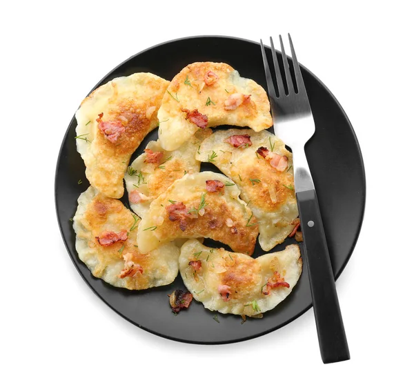 Plate with tasty dumplings — Stock Photo, Image