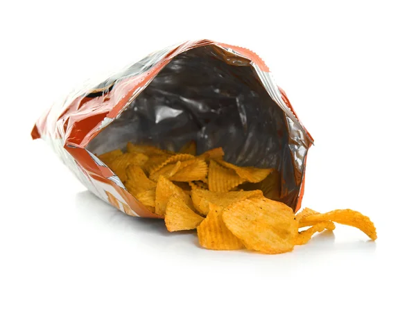 Package with potato chips — Stock Photo, Image