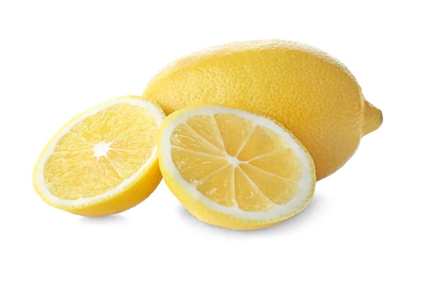 Свіжі Лаврові Лимони Білому Тлі — стокове фото