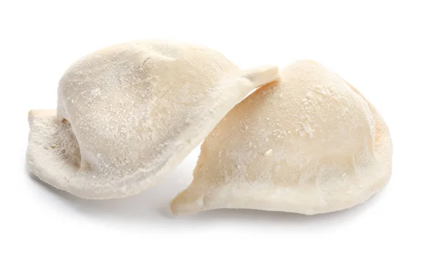 Råa dumplings på vit — Stockfoto