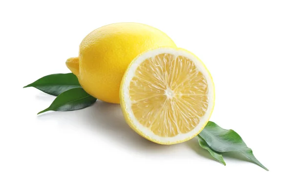Maturare Limoni Sfondo Bianco — Foto Stock