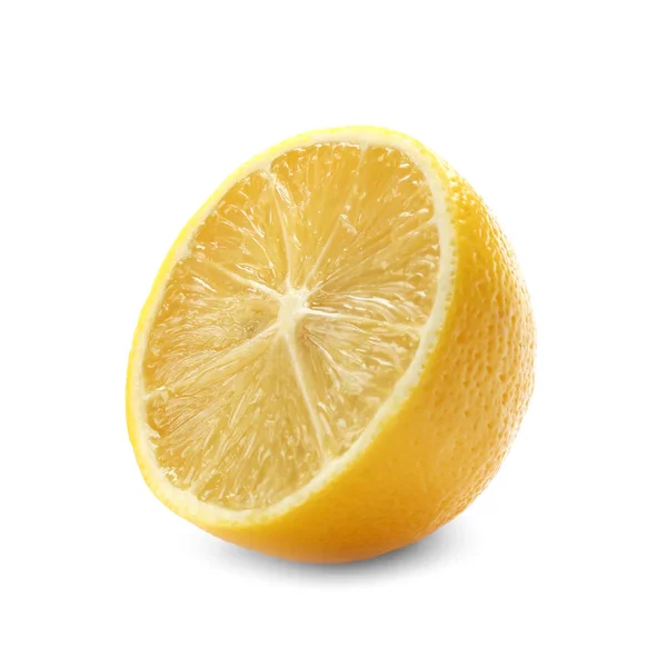 Hälften Citron Vit Bakgrund — Stockfoto