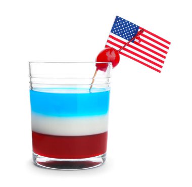 Amerikan bayrağı renklerde kokteyl katmanlı 