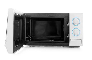 Beyaz arkaplanda mikrodalga fırın