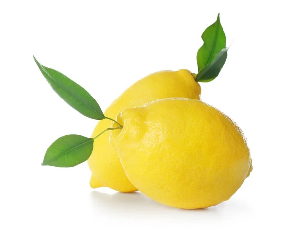 Ripe lemons on white background — Stock Photo, Image