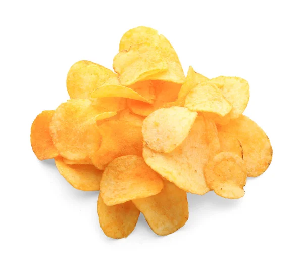 Potato chips on white — Stock Photo, Image