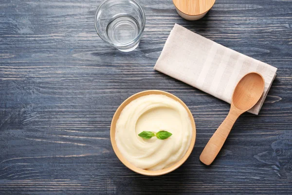 Bowl with mashed potatoes — Stock Photo, Image