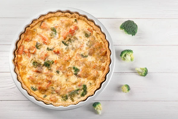 Quiche de brócolis saboroso — Fotografia de Stock