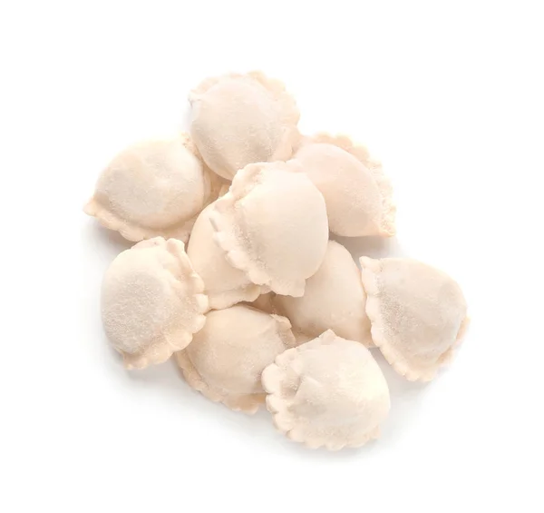Raw dumplings on white — Stock Photo, Image