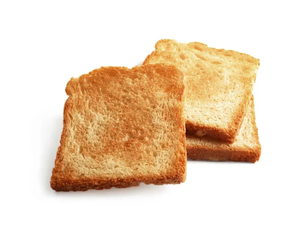 Toastbrotscheiben Isoliert Auf Weißem Hintergrund — Stockfoto