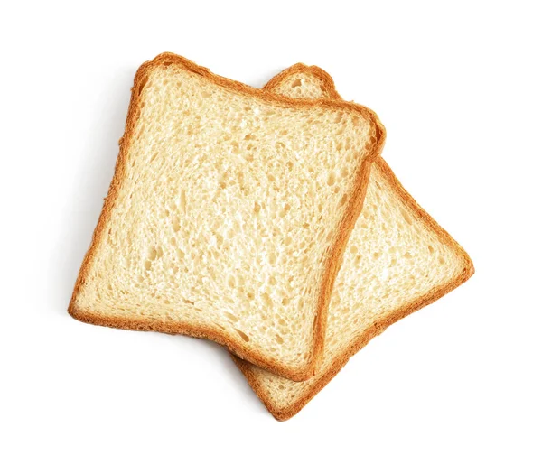 Smaczne Świeże Kromki Chleba Tostowego Chleb Białym Tle Białym Tle — Zdjęcie stockowe