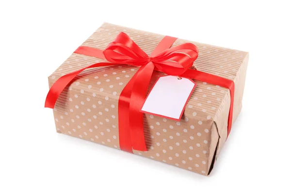 Beautiful gift box on white background — Stock Photo, Image