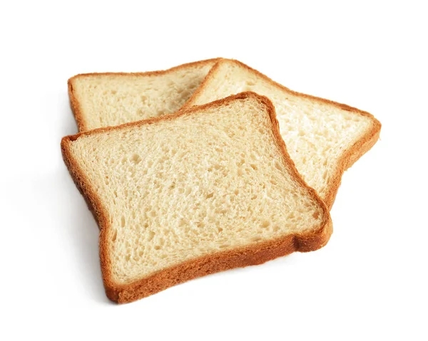 Välsmakande Färskt Skivor Toast Bröd Isolerade Vit Bakgrund — Stockfoto