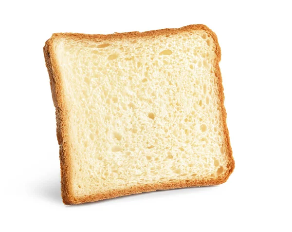 Chutné Čerstvý Plátek Toustového Chleba Bílém Pozadí — Stock fotografie