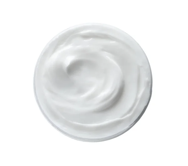 Jar met handcrème op witte achtergrond — Stockfoto
