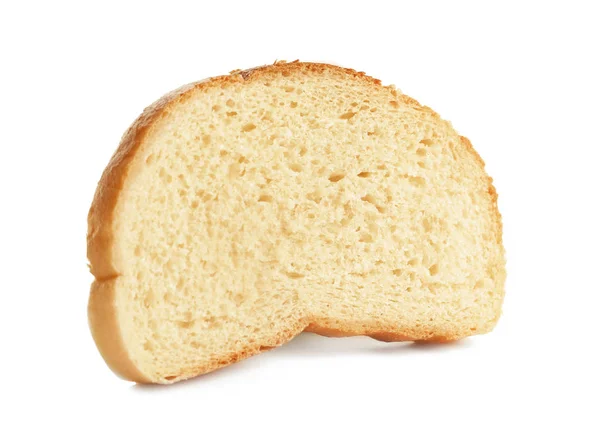 Scheibe Frisches Brot Isoliert Auf Weißem Hintergrund — Stockfoto